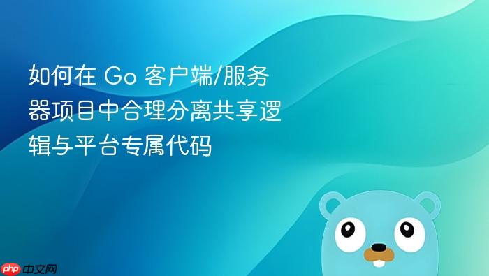 如何在 Go 客户端/服务器项目中合理分离共享逻辑与平台专属代码