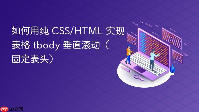 如何用纯 CSS/HTML 实现表格 tbody 垂直滚动(固定表头)