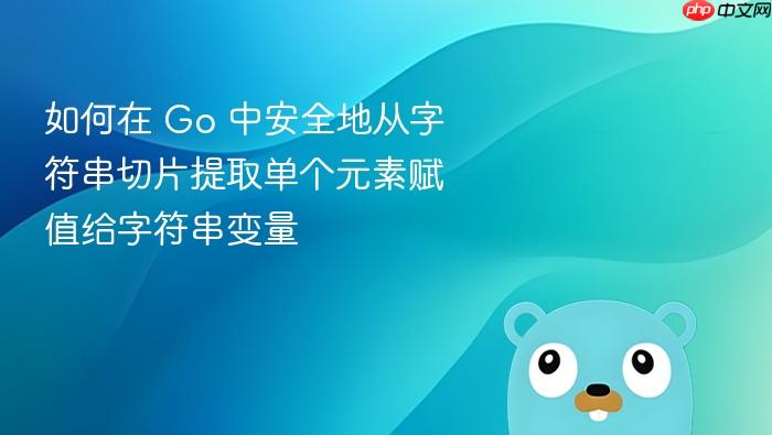 如何在 Go 中安全地从字符串切片提取单个元素赋值给字符串变量