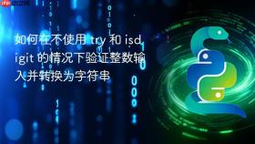 如何在不使用 try 和 isdigit 的情况下验证整数输入并转换为字符串