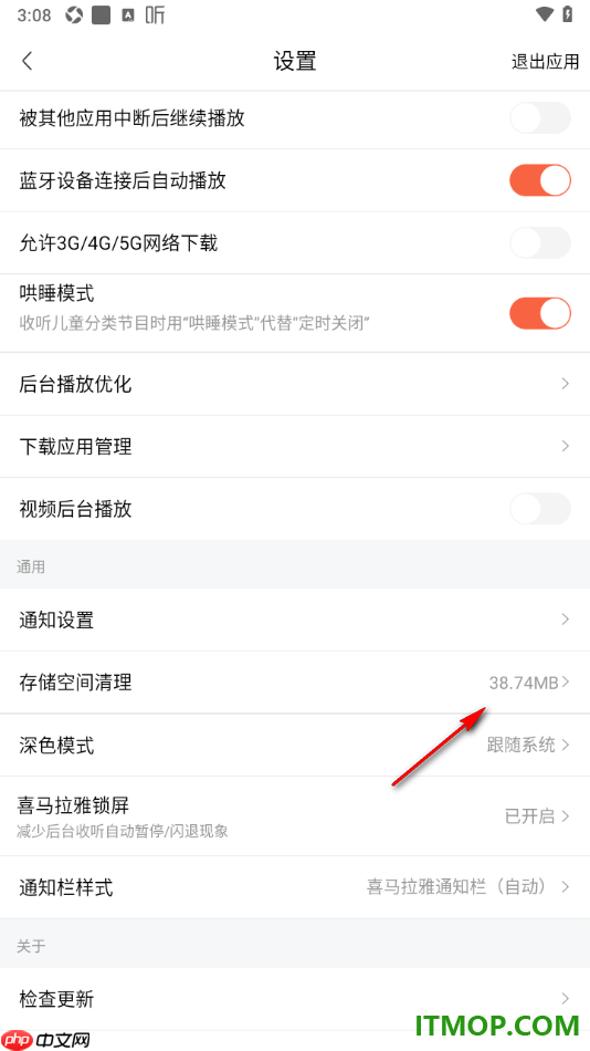 喜马拉雅手机版设置一键清理其他缓存文件的方法