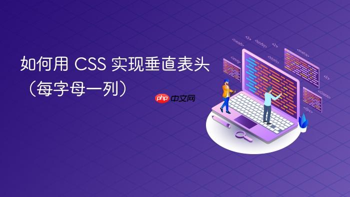 如何用 CSS 实现垂直表头（每字母一列）

