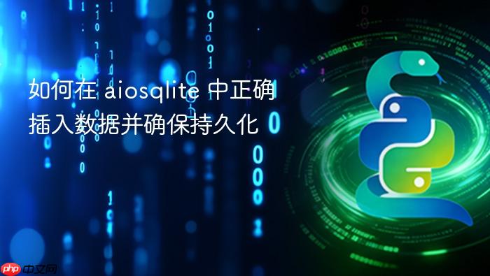 如何在 aiosqlite 中正确插入数据并确保持久化
