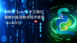 如何在 SymPy 中正确对复数共轭函数求导并使用 lambdify