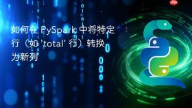 如何在 PySpark 中将特定行(如 'total' 行)转换为新列