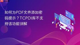 如何为PDF文件添加密码提示?TCPDI库不支持该功能详解