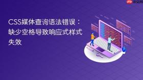 CSS媒体查询语法错误:缺少空格导致响应式样式失效