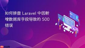 如何排查 Laravel 中因新增数据库字段导致的 500 错误