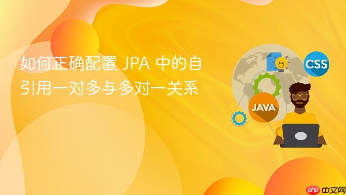 如何正确配置 JPA 中的自引用一对多与多对一关系