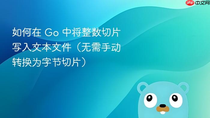 如何在 Go 中将整数切片写入文本文件(无需手动转换为字节切片)