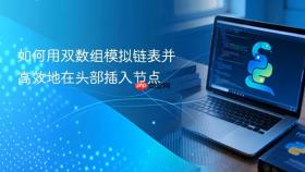 如何用双数组模拟链表并高效地在头部插入节点
