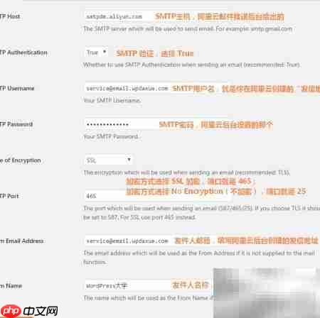 WordPress集成阿里云邮件推送
