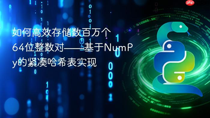 如何高效存储数百万个64位整数对——基于NumPy的紧凑哈希表实现