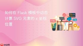 如何在 Flask 模板中动态计算 SVG 元素的 x 坐标位置
