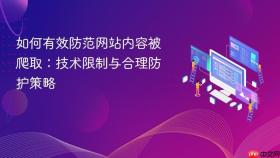 如何有效防范网站内容被爬取:技术限制与合理防护策略