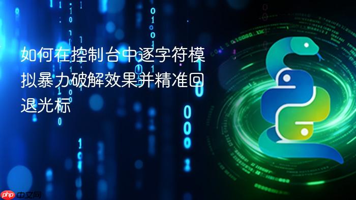 如何在控制台中逐字符模拟暴力破解效果并精准回退光标