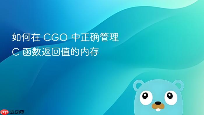 如何在 CGO 中正确管理 C 函数返回值的内存