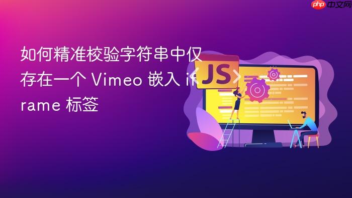 如何精准校验字符串中仅存在一个 Vimeo 嵌入 iframe 标签
