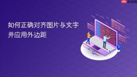 如何正确对齐图片与文字并应用外边距
