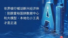 世界银行喊话新兴经济体：别跟富裕国拼数据中心和大模型，本地化小工具才是正道