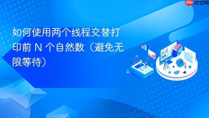 如何使用两个线程交替打印前 N 个自然数(避免无限等待)