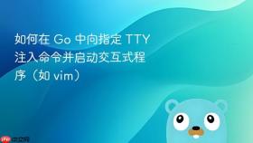 如何在 Go 中向指定 TTY 注入命令并启动交互式程序（如 vim）

