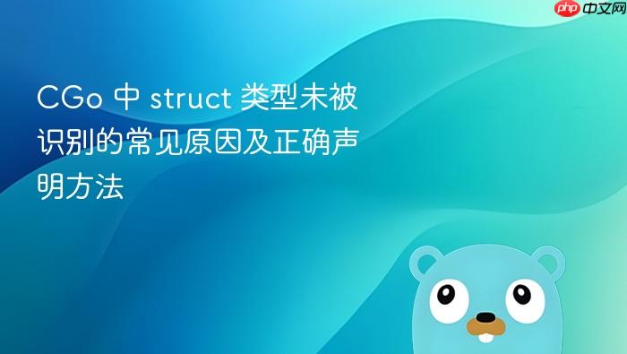 CGo 中 struct 类型未被识别的常见原因及正确声明方法
