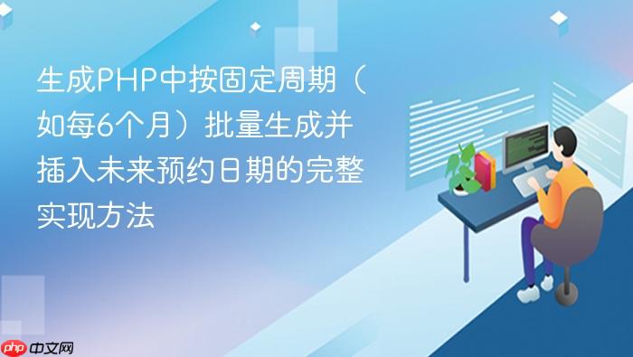 生成PHP中按固定周期(如每6个月)批量生成并插入未来预约日期的完整实现方法