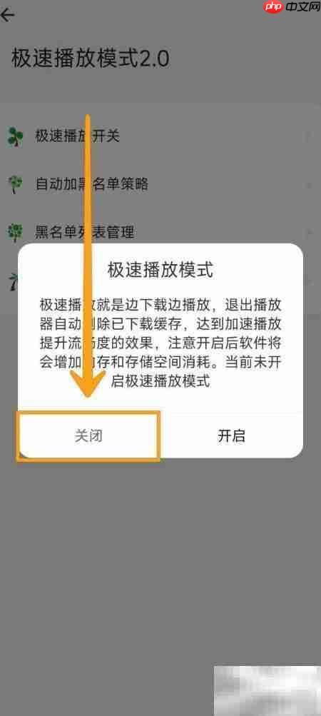关闭海阔视界极速播放模式