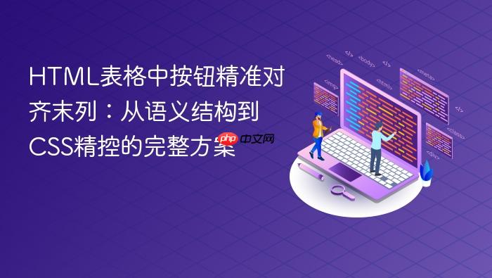 HTML表格中按钮精准对齐末列:从语义结构到CSS精控的完整方案