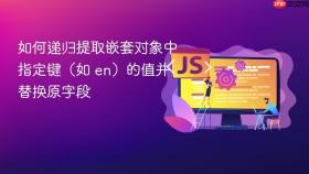 如何递归提取嵌套对象中指定键(如 en)的值并替换原字段