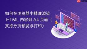 如何在浏览器中精准渲染 HTML 内容到 A4 页面(支持分页预览与打印)
