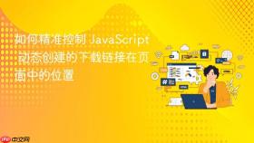 如何精准控制 JavaScript 动态创建的下载链接在页面中的位置
