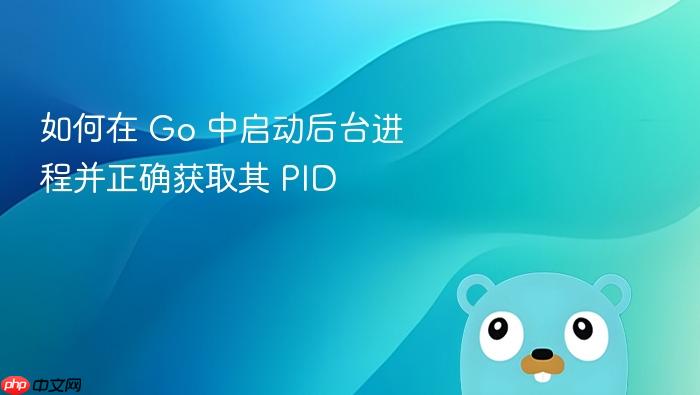 如何在 Go 中启动后台进程并正确获取其 PID