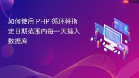 如何使用 PHP 循环将指定日期范围内每一天插入数据库
