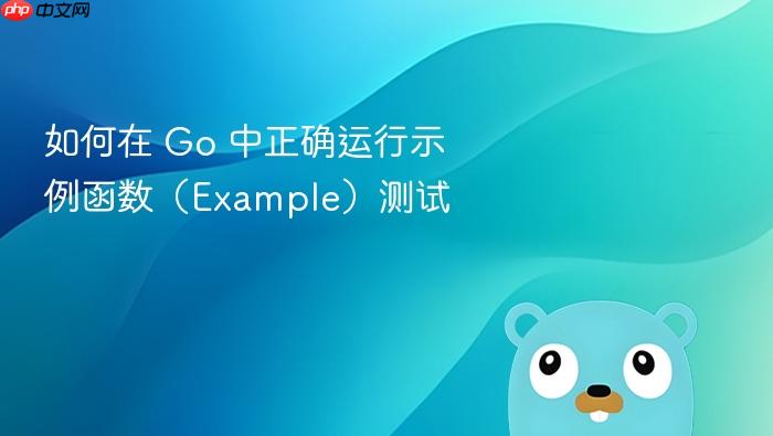 如何在 Go 中正确运行示例函数(Example)测试