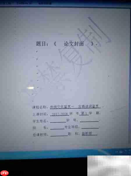 公共课格式参考
