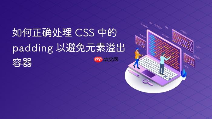 如何正确处理 CSS 中的 padding 以避免元素溢出容器