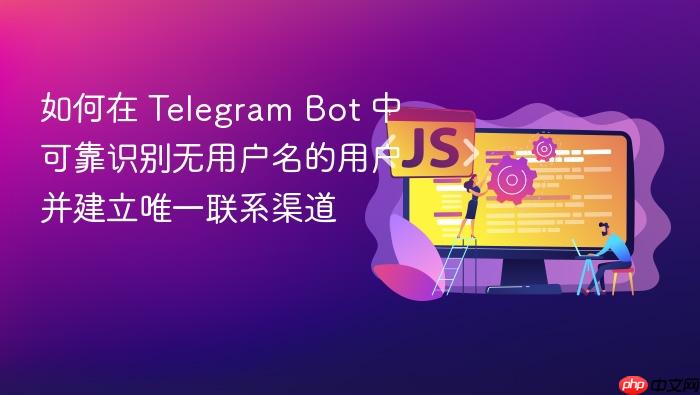 如何在 Telegram Bot 中可靠识别无用户名的用户并建立唯一联系渠道