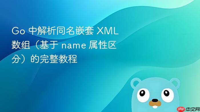 Go 中解析同名嵌套 XML 数组(基于 name 属性区分)的完整教程