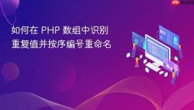 如何在 PHP 数组中识别重复值并按序编号重命名
