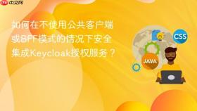 如何在不使用公共客户端或BFF模式的情况下安全集成Keycloak授权服务?