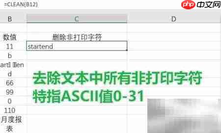 Excel中CLEAN函数使用方法