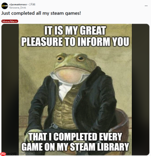 玩家通关自己库内所有Steam游戏 你全通关了吗？