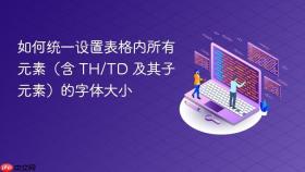 如何统一设置表格内所有元素(含 TH/TD 及其子元素)的字体大小