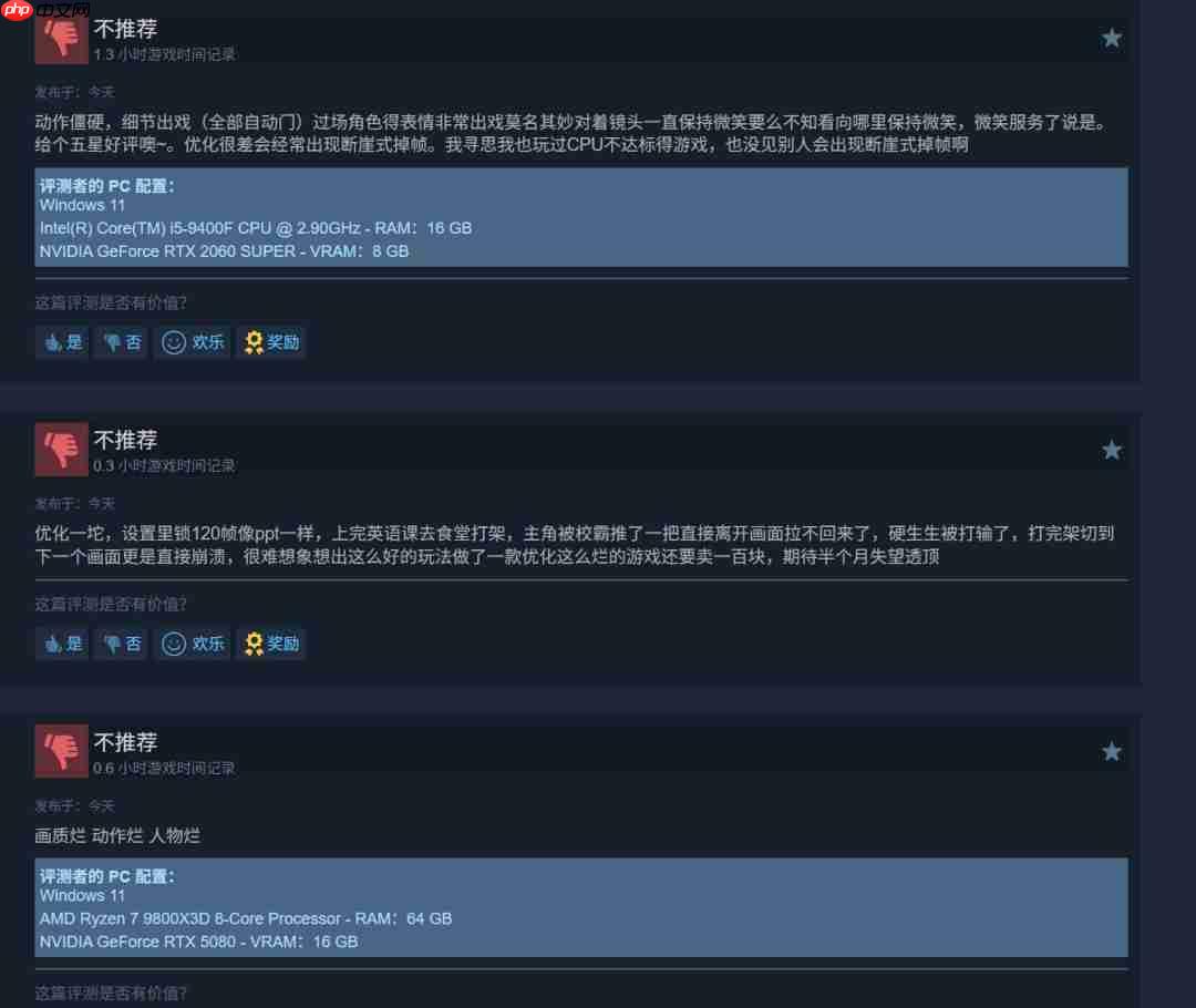 《恶霸鲁尼》精神续作《阿吉菲尔德高中》Steam多半差评