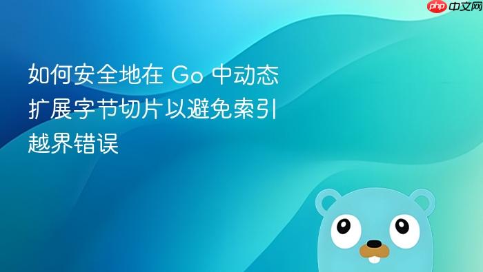 如何安全地在 Go 中动态扩展字节切片以避免索引越界错误