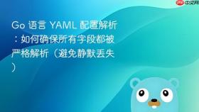 go 语言 yaml 配置解析:如何确保所有字段都被严格解析(避免静默丢失)