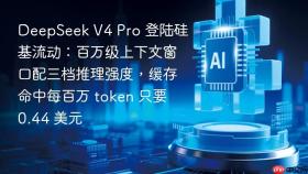 deepseek v4 pro 登陆硅基流动:百万级上下文窗口配三档推理强度,缓存命中每百万 token 只要 0.44 美元