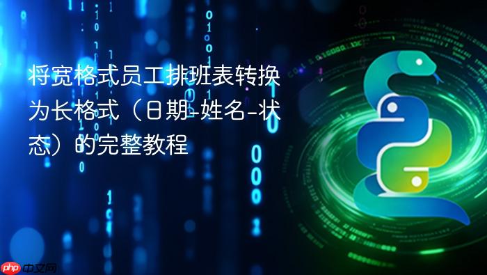 将宽格式员工排班表转换为长格式(日期-姓名-状态)的完整教程